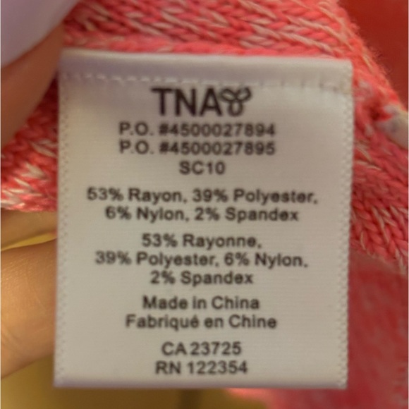 Aritzia Pink Hooded Knit Salt & Pepper Sweater - Picture 4 of 5